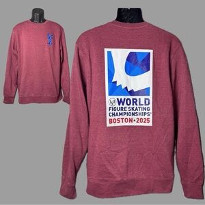 World Figure Skating Championships Boston 2025 Lobster Maroon Sweatshirt Size M